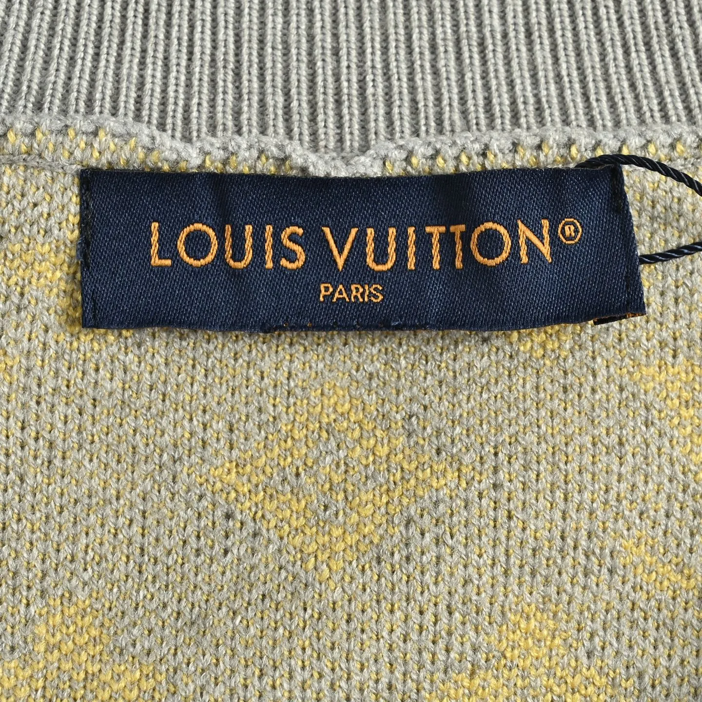 Louis Vuitton/Louis Vuitton gray and yellow presbyopic knitted cardigan
